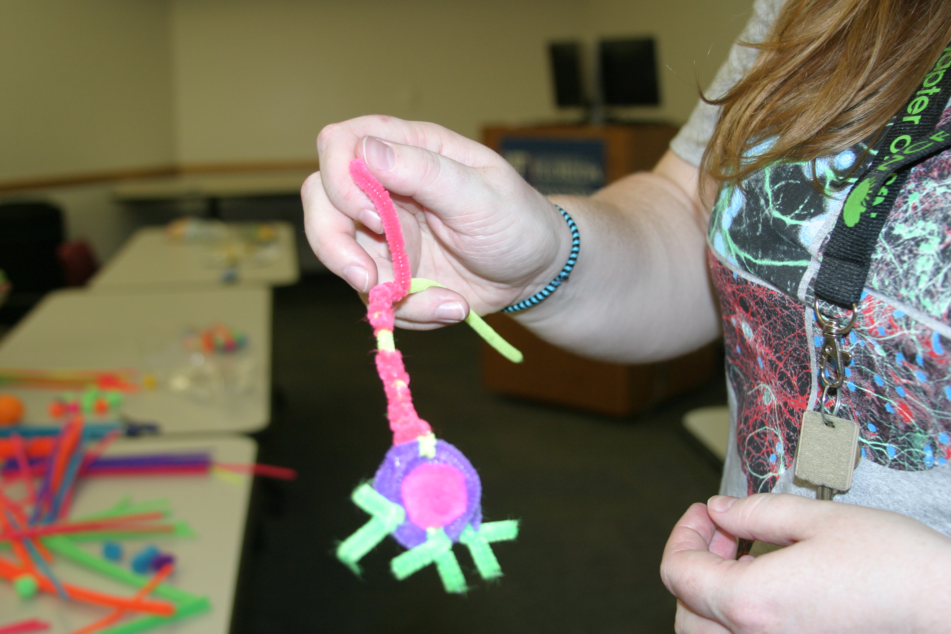 A “neuron” made out of pipe cleaners.